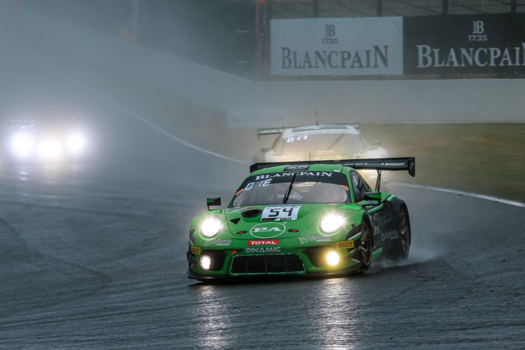 Klaus Bachler Andrea Rizzoli Zaid Ashkanani Dinamic Motorsport Porsche 911 GT3 R Blancpain GT Series Endurance Cup 24h Spa