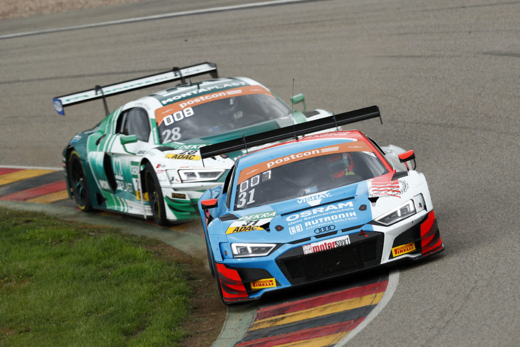 Kelvin van der Linde Patric Niederhauser HCB-Rutronik Racing Audi R8 LMS ADAC GT Masters Sachsenring