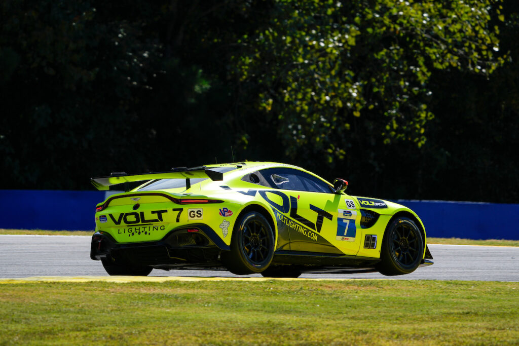 Trent Hindman Alan Brynjolfsson Volt Racing Aston Martin Vantage GT4 IMSA Michelin Pilot Challenge Road Atlanta
