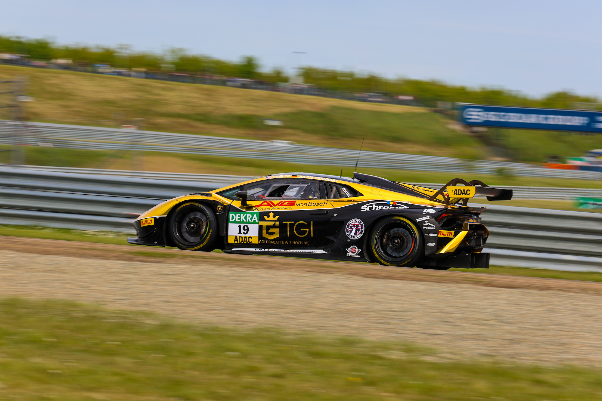 Jannik Julius-Bernhart Taylor Haglor Grasser Racing Team Lamborghini Hurácan GT3 ADAC GT Masters Oschersleben